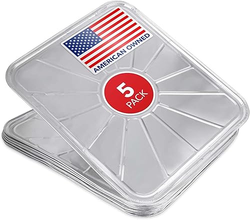 Revestimientos desechables de aluminio para horno (paquete de 5) forros de horno de aluminio para la parte inferior del horno eléctrico y horno de