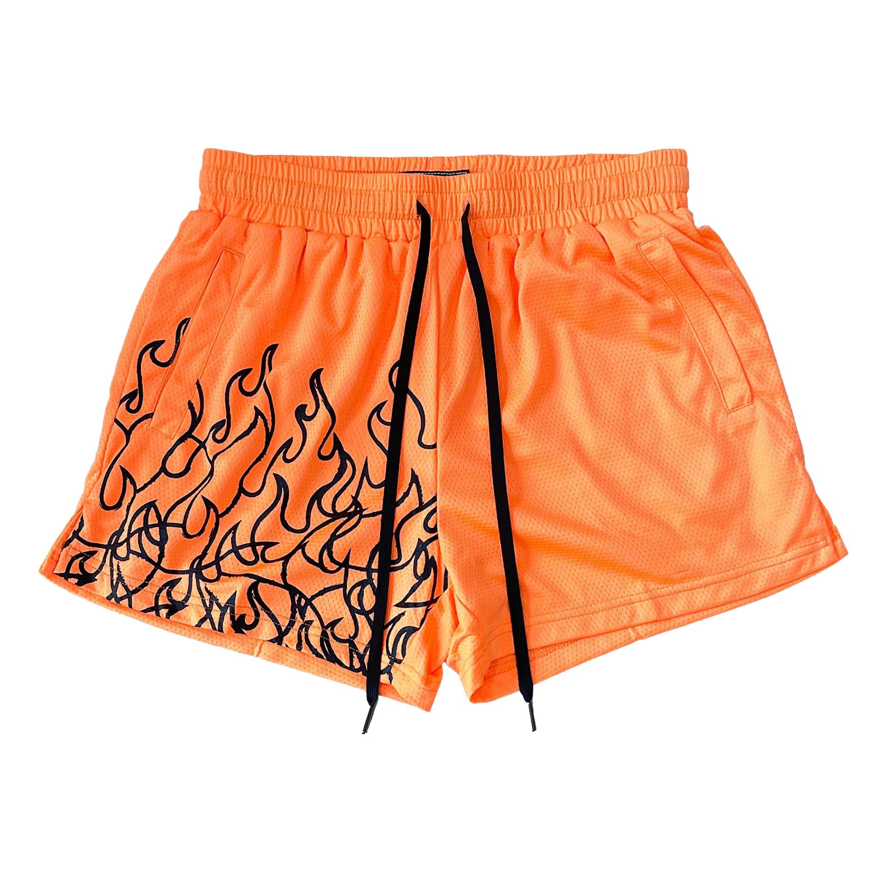 DIOTSR Mens Flame Graphic Shorts Workout Basketball Active Shorts Casual Summer Cool Shorts