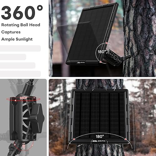 Miniatura 2 de Panel solar de 12 V para cámara de rastro - Panel solar de 6 V para cámara de juego 5 W 6000 mAh Cargador de batería de litio solar para Trail Cam