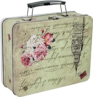 Luwint Tin Storage Box with Handle Small Metal Fun Box Retro Sturdy Tin ...