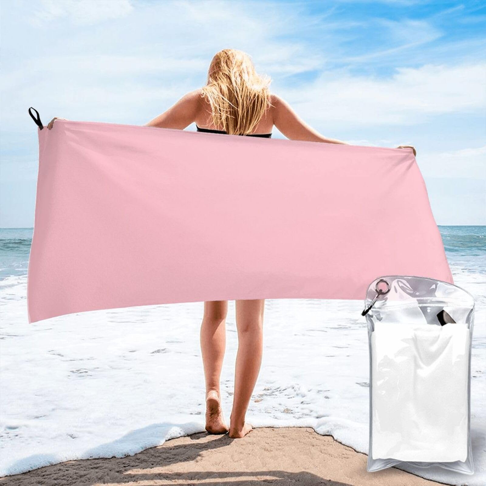 OKMIJNUHBY Quick Dry Towel, Quick Dry Towels For Adults Microfibre Printed With Carry Bag & Carabiner Lightweight Absorbent Towel For Gym Travel Beach Camping Hiking