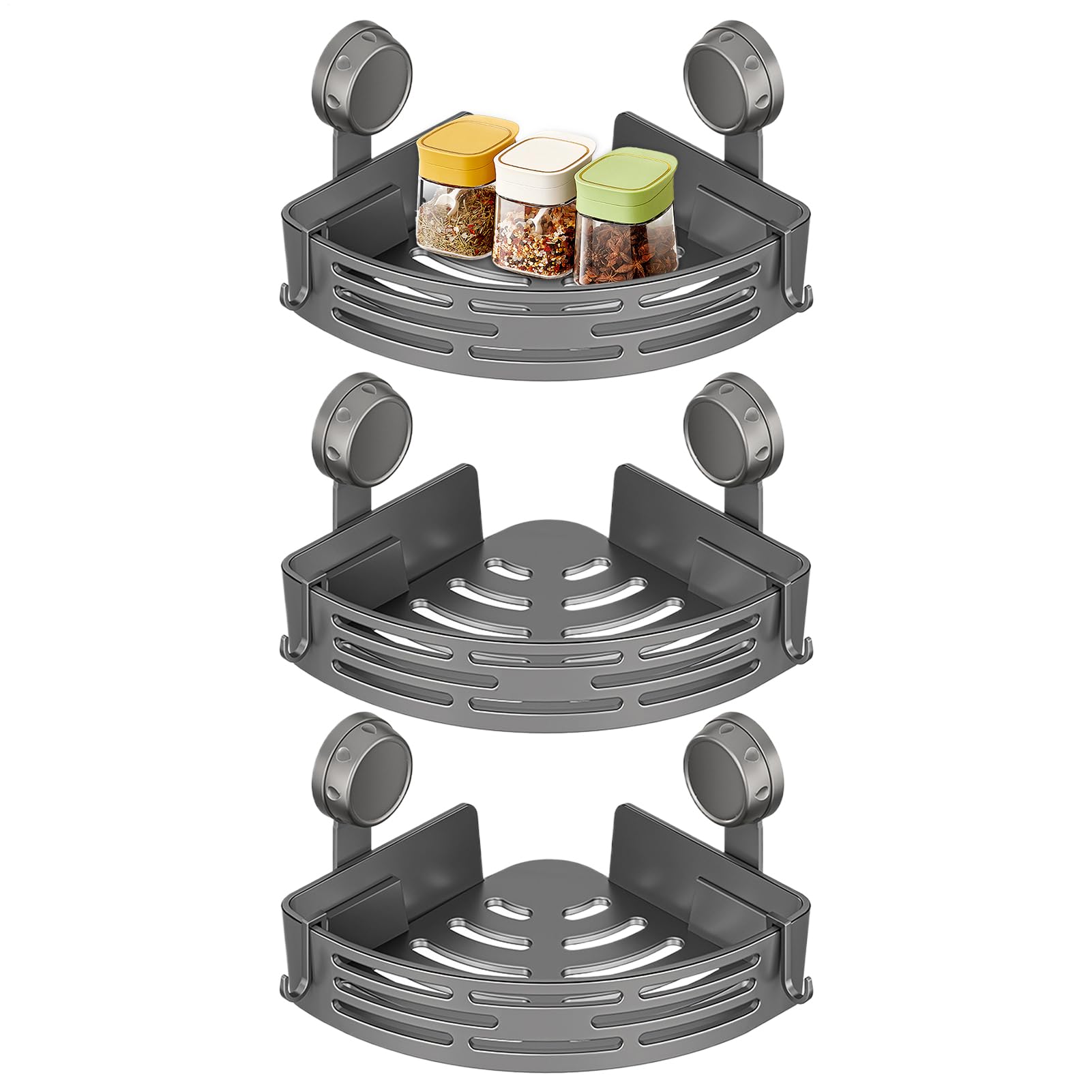 Support d'angle sans perçage organisateur de douche en PVC amovible salle de bain
