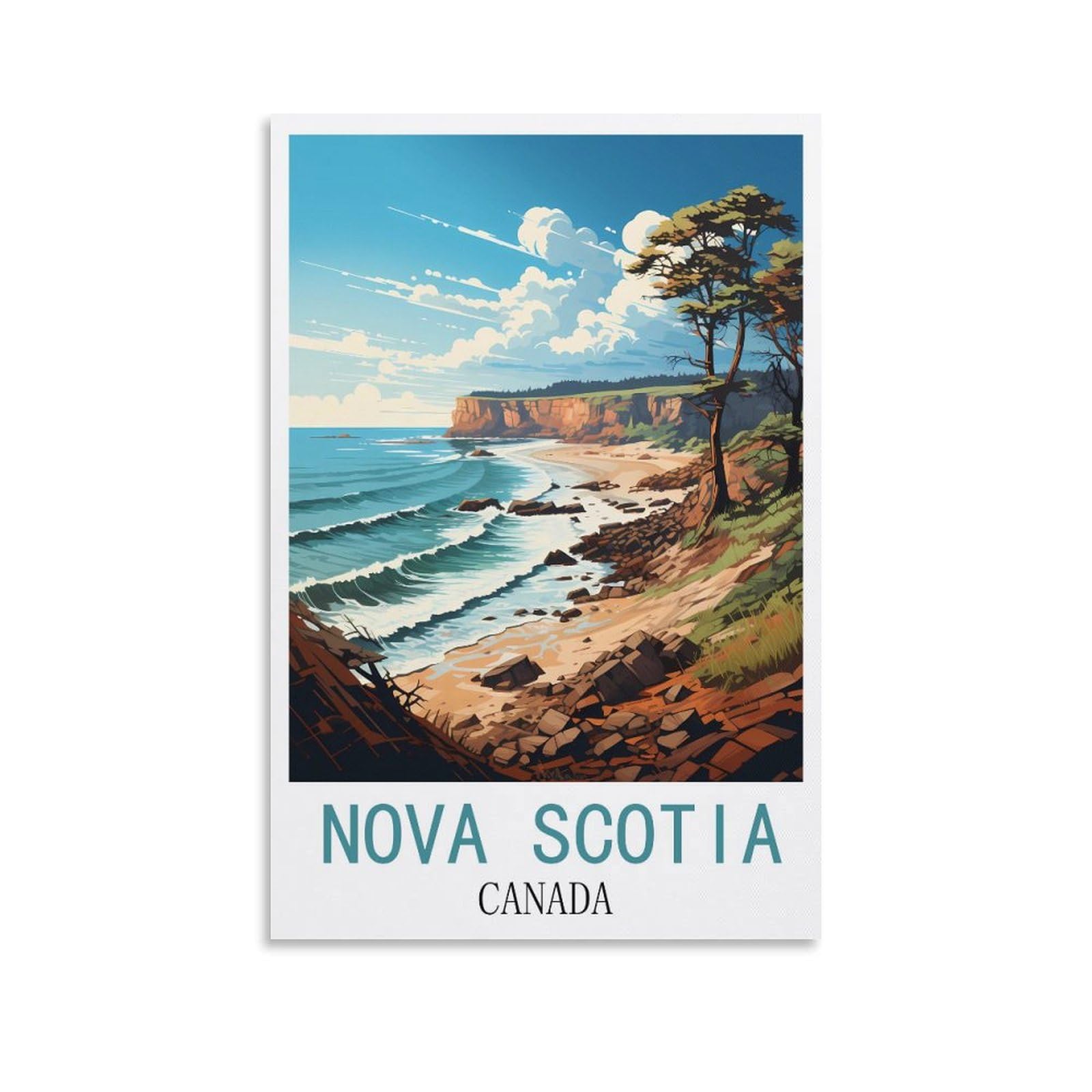 Vintage Metal Tin Signs,Nova Scotia Canada,Tin Sign Metal Retro Art Wall Poster for Home Club Garden Decor 15x30cm