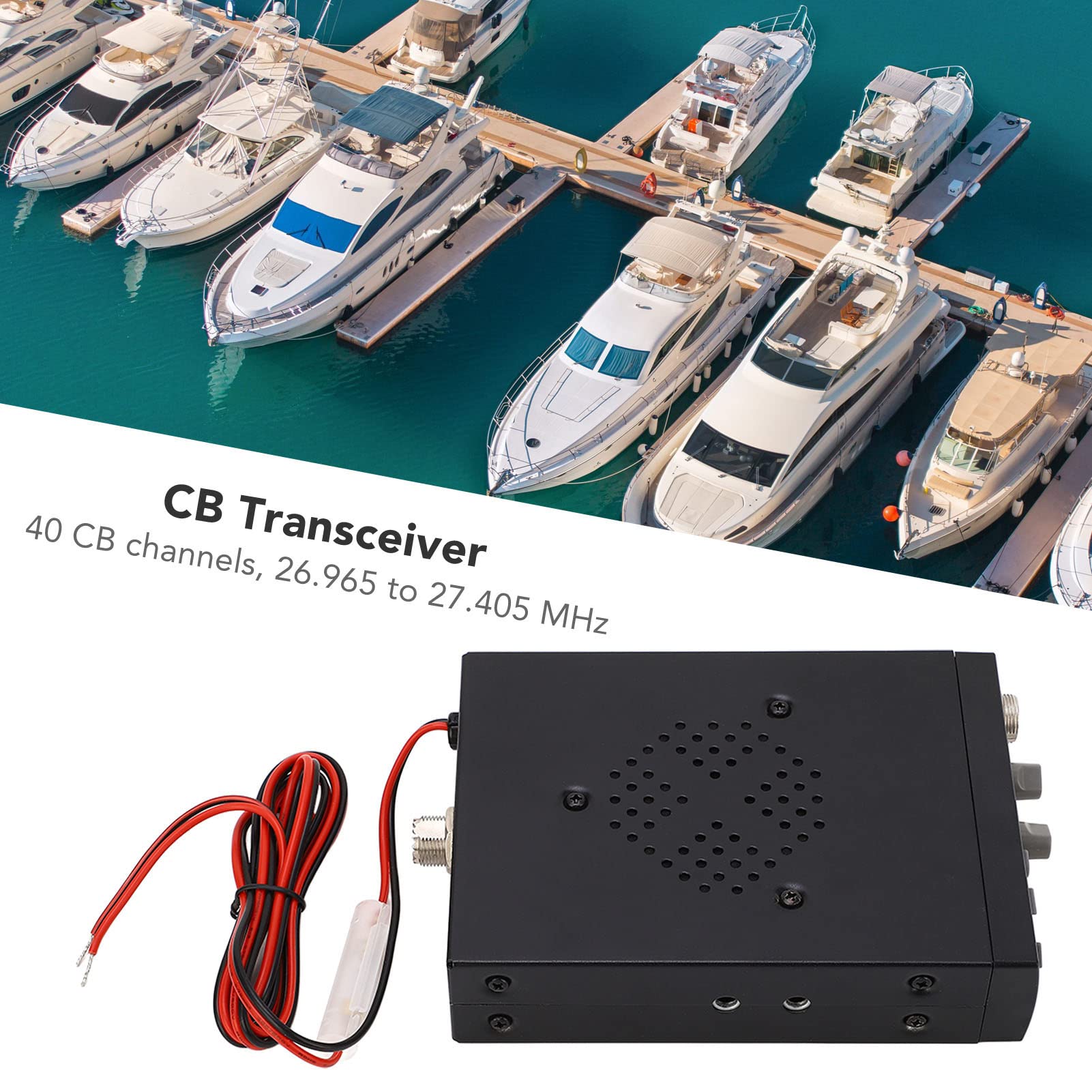 Transceiver CB Radio 40 Kanałów 27 MHz Przenośna, Lekka Konstrukcja Zapewniająca stabilność na łodziach i do Użytku na zewnątrz. Transceiver CB z Szerokim Zakresem Częstotliwości