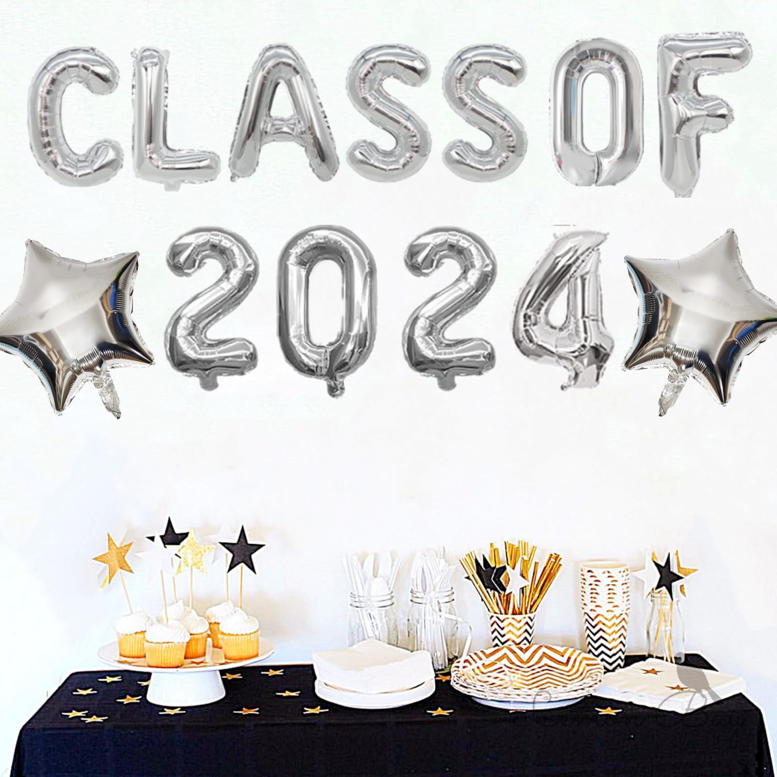 bng-bng Silver Class of 2026 Balloons Banner - Image 4