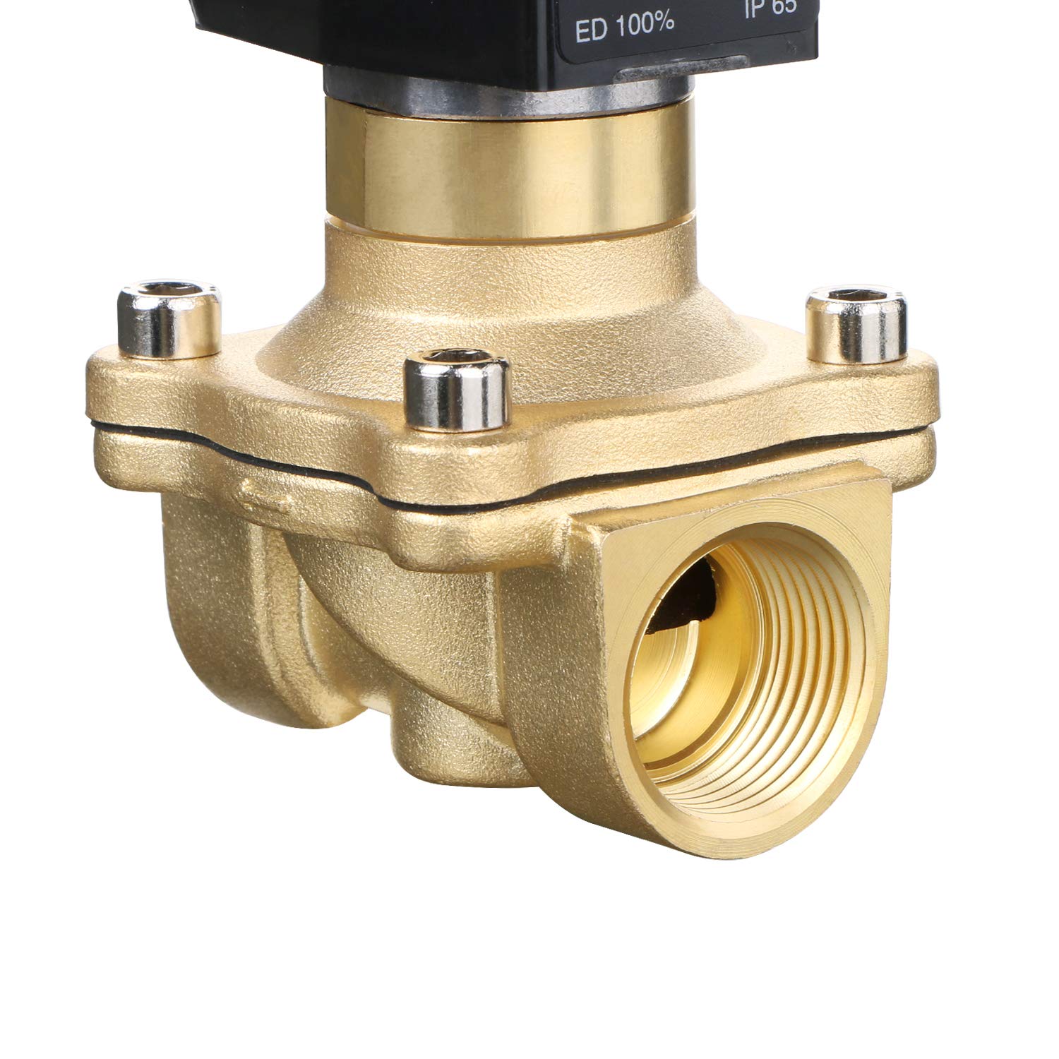U.S. Solid Elektryczny zawór elektromagnetyczny 3/4" 12V DC korpus mosiężny normalnie otwarty gwint G VITON woda powietrze olej