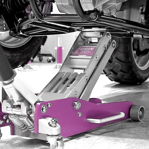 Miniatura 7 de Torin AT830003XLB Gato económico de aluminio de perfil bajo para garaje con bomba de elevación rápida, capacidad de 3 toneladas (6,000 libras),