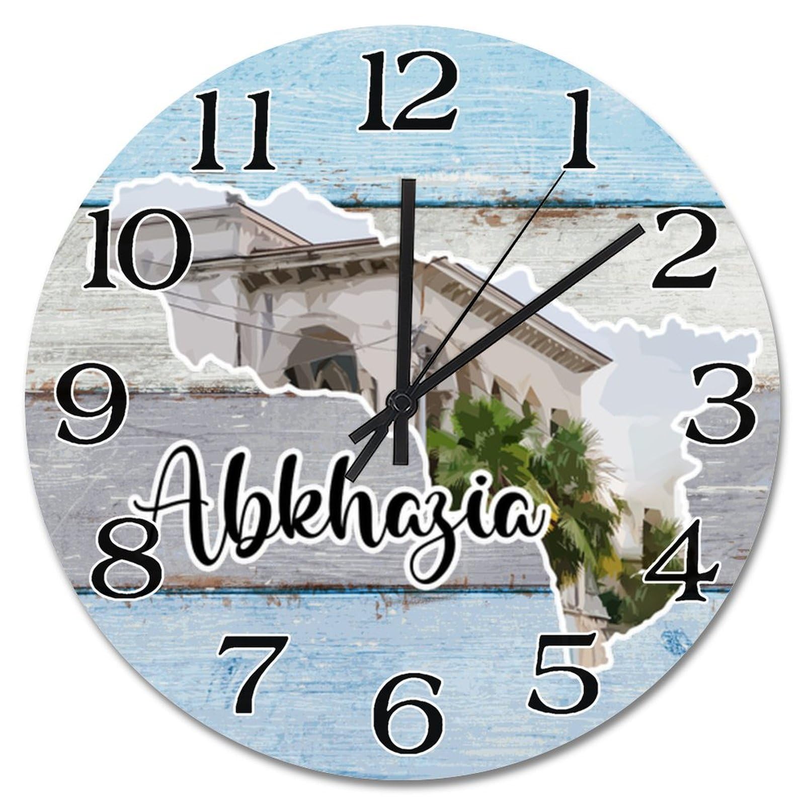Horloge murale Abkhazie silencieuse en bois pour en finir avec le tic-tac
