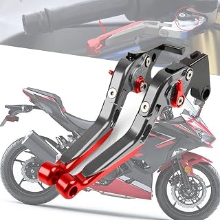 FOR Z250SL用 NINJ.A 125 300R 忍者300R N.INJA 250R 忍者400 Z125 Z400 忍者250 Z250 EX250 Ni.nja250 Z300 车把制动离合器马达自行车零件折叠式制动离合器手柄 红色