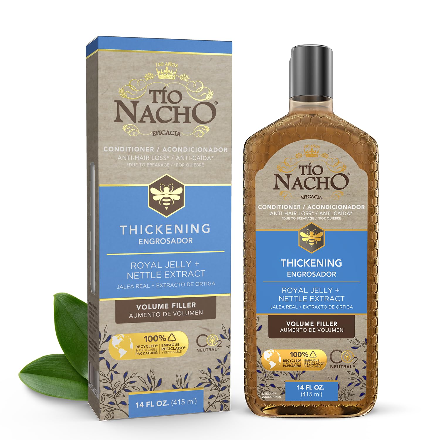 Tio Nacho Thickening Conditioner with Royal Jelly and Natural Extracts – Hair Loss Conditioner for Men and Women – Volumizing Formula for Fine, Thinning Hair – Paraben & Sulfate Free, 14 Fl Oz