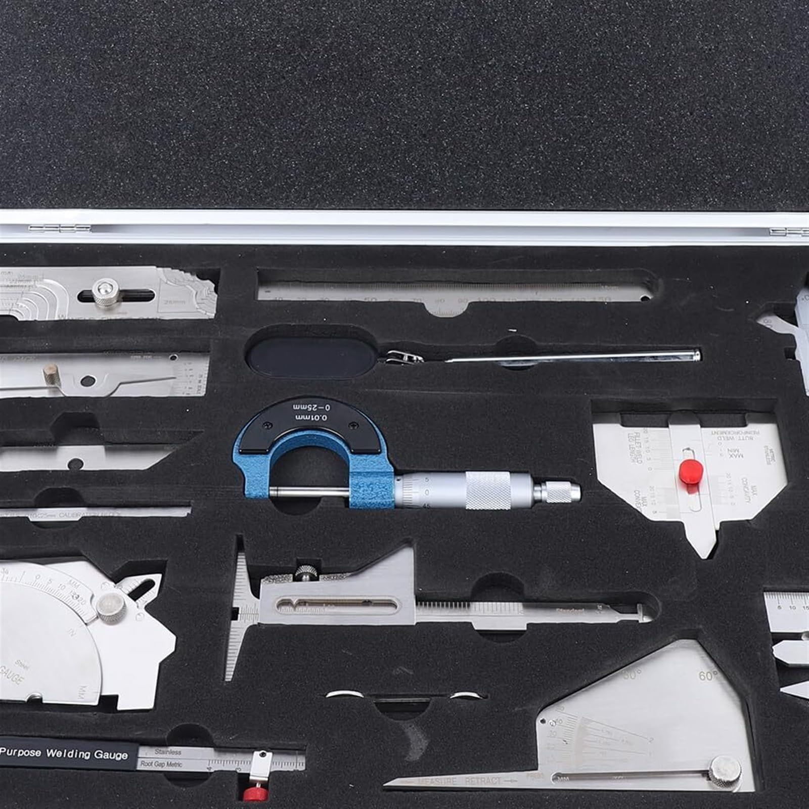 Schweißinspektions-Werkzeug-Set, 13-teiliges Set mit Messgerät, Filet-Lineal, Lupe und Messschieber für genaue Schweißmessung und Inspektion