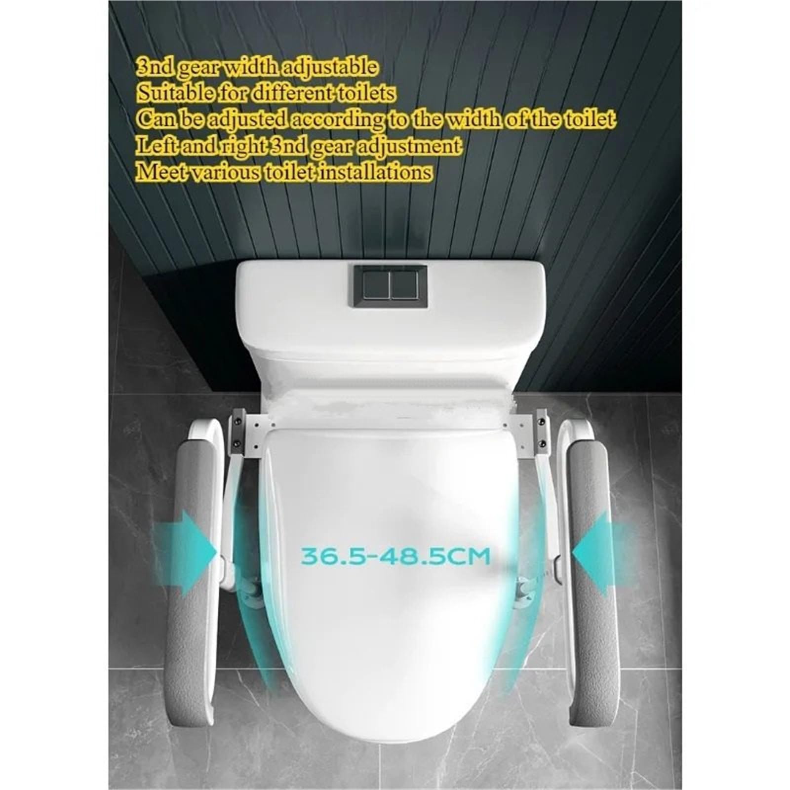agarraderas baño Apoyabrazos de Inodoro para Personas Mayores, Marco de Soporte de Seguridad, discapacidad, barandilla, Soporte para Asiento de Inodoro de baño Tirador de baño
