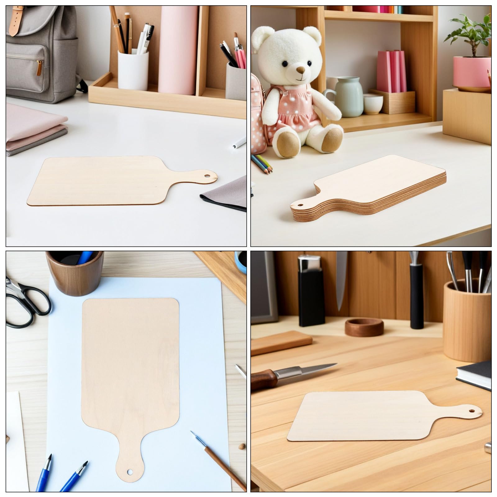 15 Piezas Tabla de Cortar Rectangular Artesanal, Tabla de Embutidos de Madera sin Terminar, Madera, Beige, Estructura Resistente, Fácil de Exhibir, para Manualidades Diy,