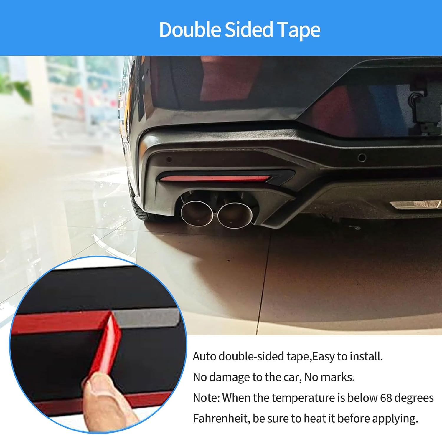 Car Accessories Compatible with Ford Mustang 2026 2025 2024 Exterior Rear Fog Light Lamp Cover Trim ABS 2PCS(Glossy Black Style)