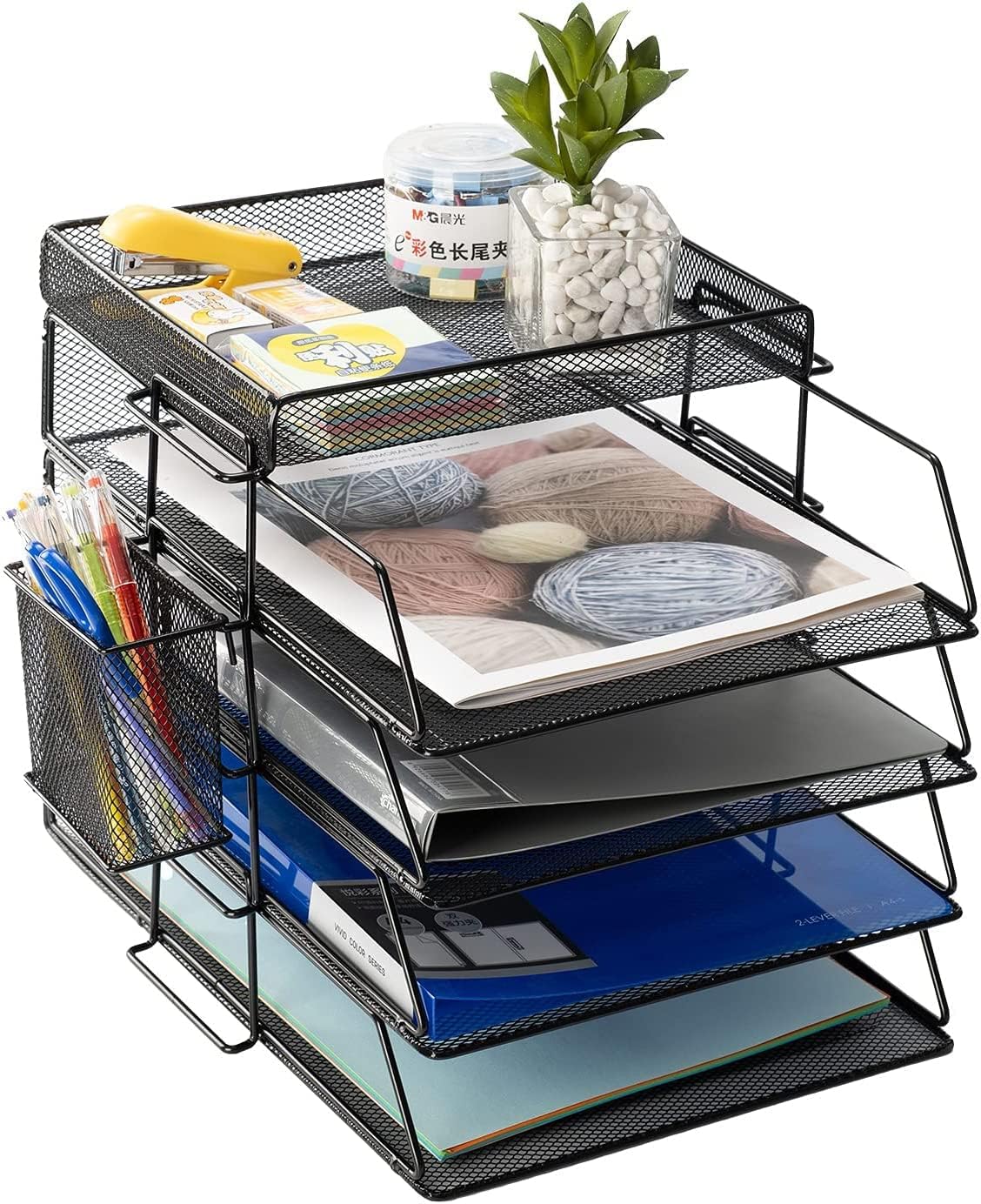 5 Tier Stackable Letter Tray Office...