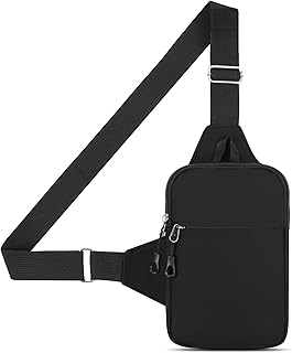 HOTUT Mała torba na ramię, wodoodporna torba na klatkę piersiową dla mężczyzn i kobiet, mini plecak na ramię crossbody z zamkiem błyskawicznym i regulowanym paskiem do podróży, wędrówek, jazdy na