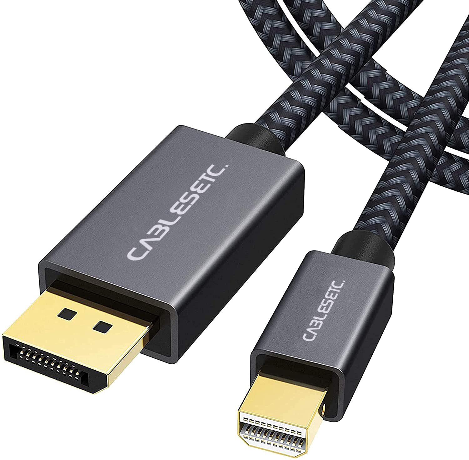 CABLESETC Mini DisplayPort Male to Display Port DP Adapter Cable [ 4K@60Hz / 2K@144Hz Nylon Braided ] Thunderbolt Compatible for MacBook Pro Air (Before 2016) Surface Pro Dock HP Lenovo etc - 2m(Grey) (B08XX6WV8Q) Amazon Price History, Amazon Price Tracker