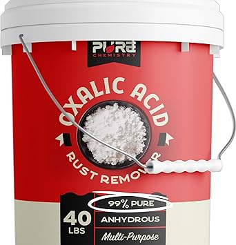 Ecoxall Bulk Oxalic Acid for Wood Bleach - 40 lbs 99.9% Pure Fine Powder - Highly Effective Multipurpose - Used as a Wood Stain Remover and Rust Remover - Industrial Grade Strength