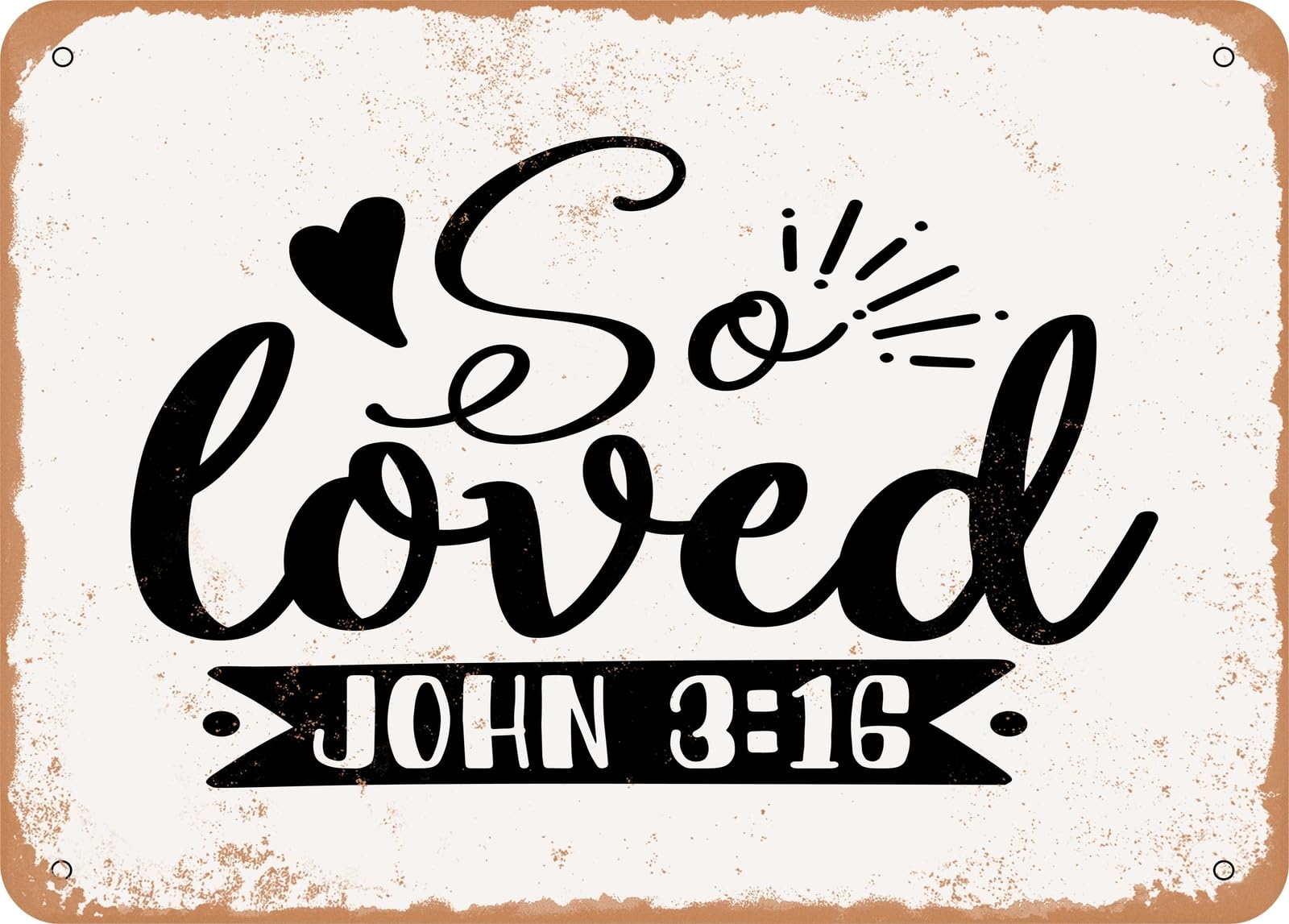 Miaomansenstore Metal Sign - So Loved - 6 - Vintage Look Sign Home Decor