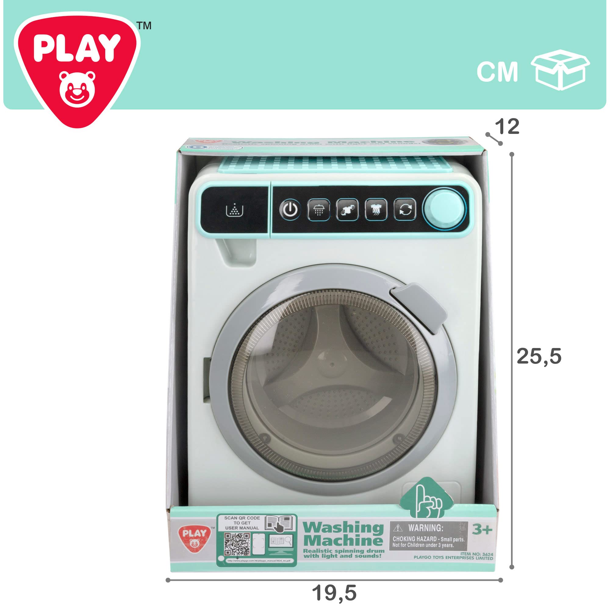 ColorBaby Play - Lavadora con Luces y Sonidos para niños y niñas, electrodomésticos de Juguete Infantil, Mini Lavadora para Jugar, Juguetes del hogar, Pilas Incluidas (46899)