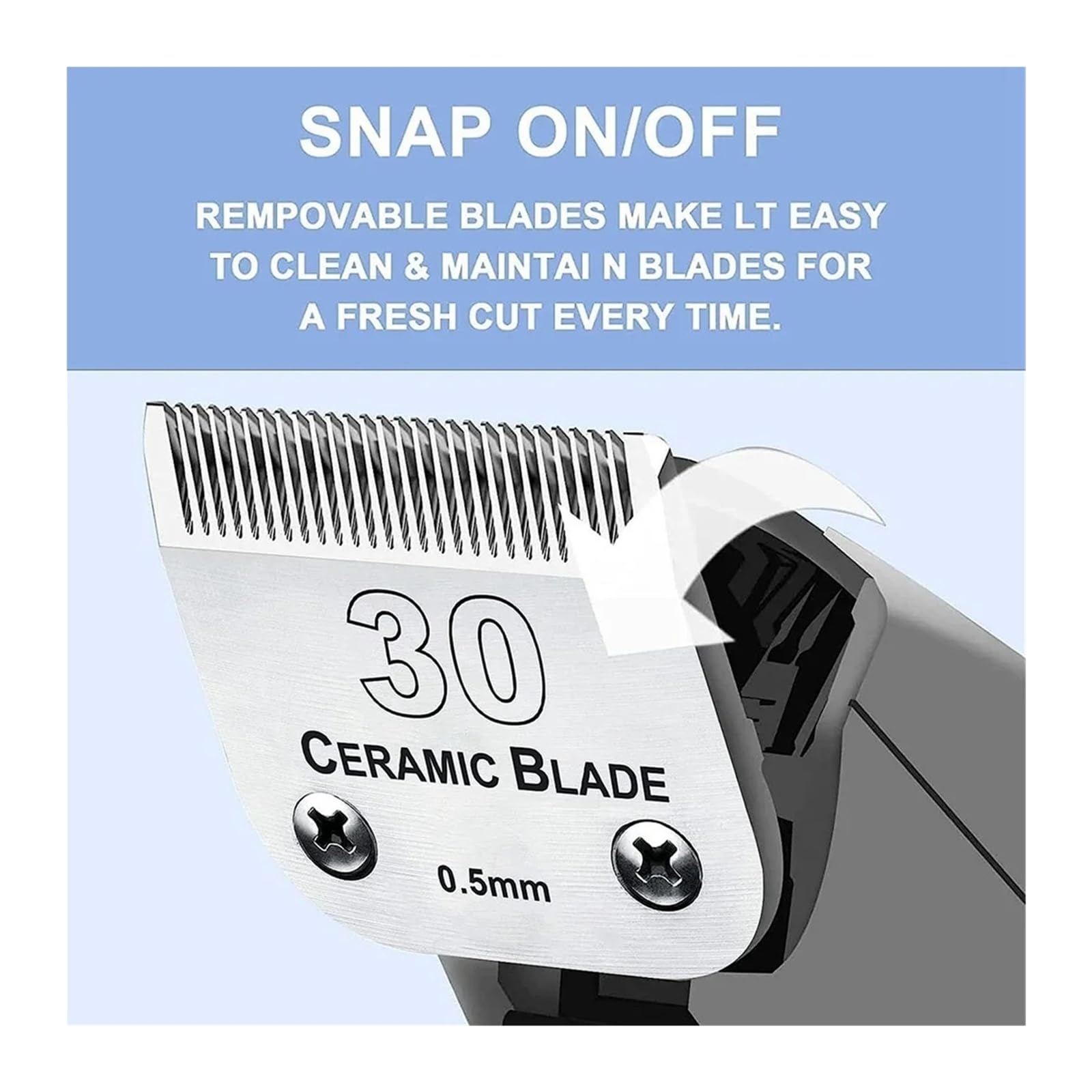 2Pack Detachable Dog Grooming Clipper Replacement Blades，Compatible For OSTER，Dog Clippers, Ceramic&Stainless Steel(2 pcs (9.5mm))
