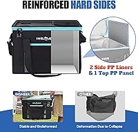 Vista 4 de INSMEER Soft Cooler Bag with Hard Shell & 2 Cup Holders, Portable 40L/70 Cans Collapsible Cooler Bags Insulated with Leakproof for Travel, ice