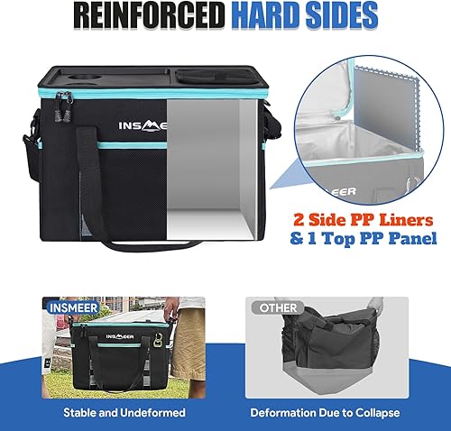 Miniatura 4 de INSMEER Soft Cooler Bag with Hard Shell & 2 Cup Holders, Portable 40L70 Cans Collapsible Cooler Bags Insulated with Leakproof for Travel, ice chests