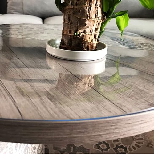 Mantel protector de mesa de comedor de plástico redondo transparente, tapete de escritorio para muebles de madera, mantel de mesa, cubierta de