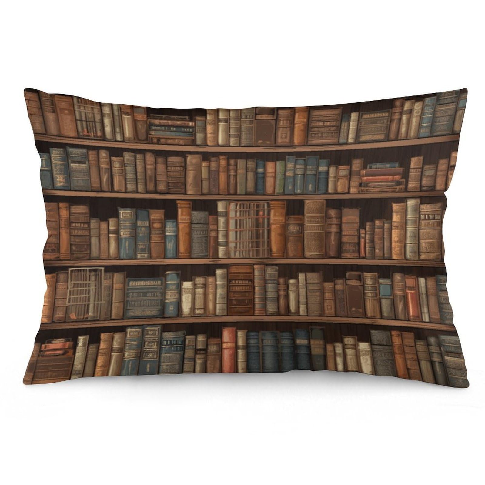 Library Bookshelf Book Throw Pillow Cover Soft Pillow Case Decorative Lumbar Pillow Cover Cozy Throw Pillowcase Polyester Rectangular Cushion Case Decor for Couch Sofa Bed