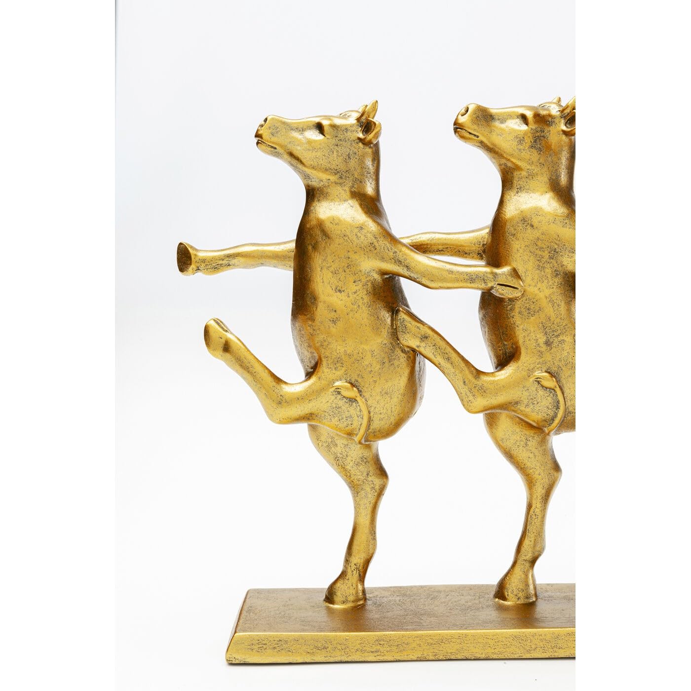 KARE Design figura decorativa Dancing Cows, oro, mucche danzanti, decorazione casa di campagna/festa/party, amanti animali, 23x40x7cm