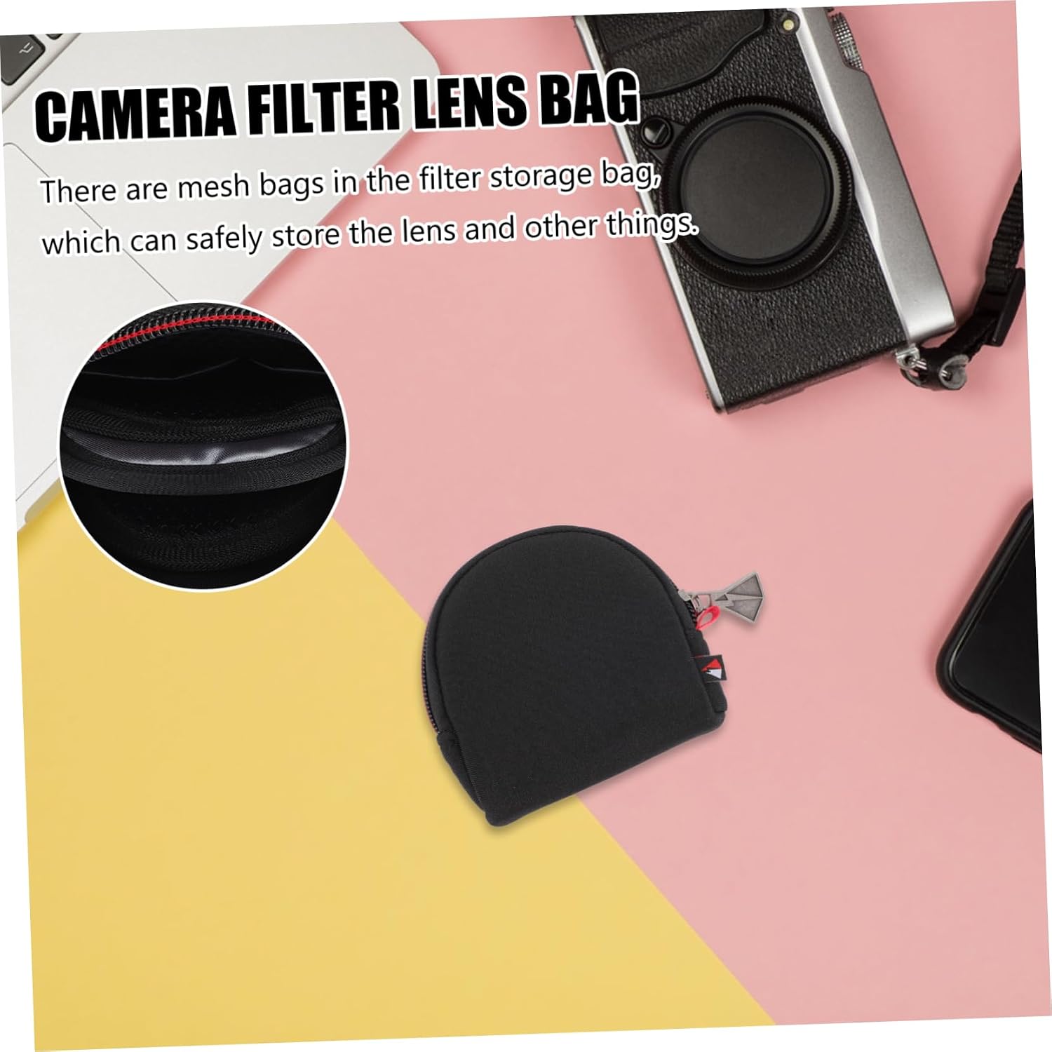 jojofuny Lens Filter Case Portable Neoprene Protective Pouch
