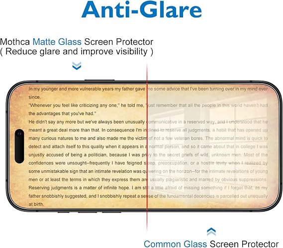 Mothca Matte Glass Screen Protector for iPhone 16 Pro Max, 2 + 2 Pack