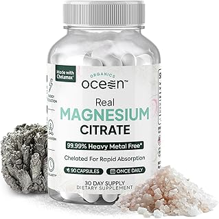Organics Ocean Real Magnesium Citrate - High Absorption Magnesium Supplement - Chelated Magnesium to Support Energy, Relaxation, and Regularity