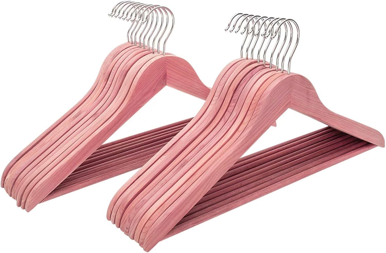 FairyHaus Natural Cedar Wooden Coat Hangers 18Pack, Smooth