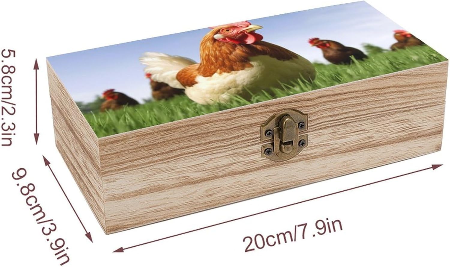 Wooden Storage Box with Lid And Front Clasp Jewelry Keepsake Box Memory Box image 2