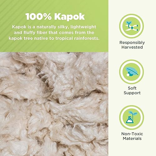 Miniatura 5 de Kapok - Almohada de viaje para cama de niños pequeños, 13 x 18 pulgadas, algodón orgánico, vegano, calidad premium, fabricada en Estados Unidos,