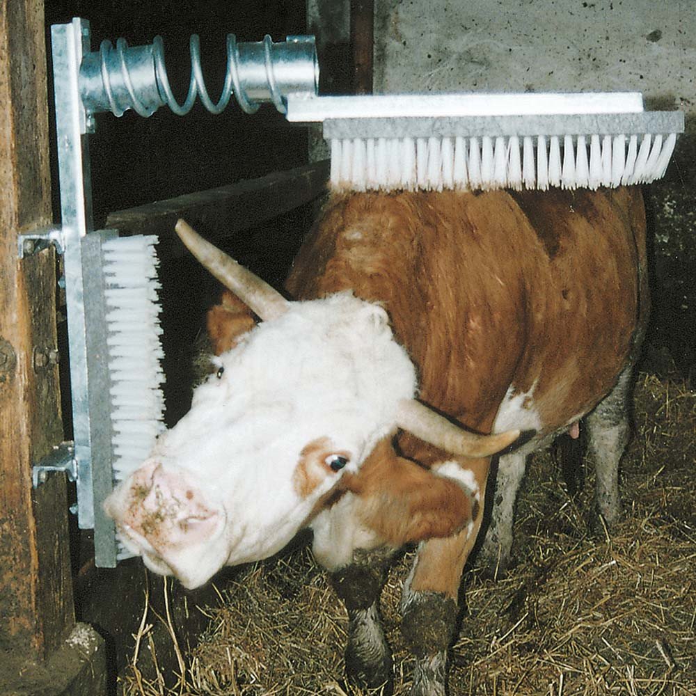 Kerbl Cepillo de ganado Euro – Farm Cepillo con muelle para animales 29325