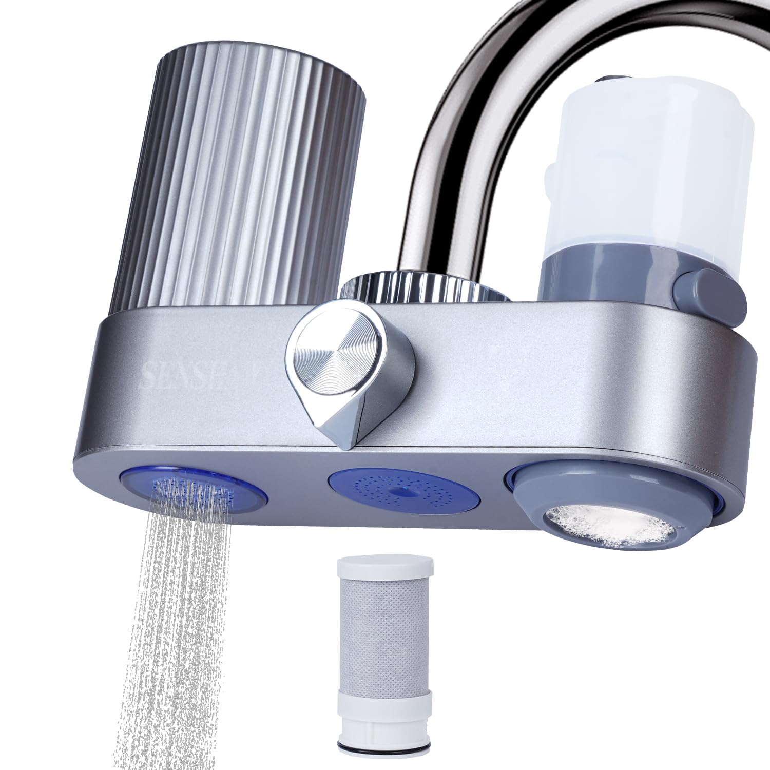 Water Filter for Sink Faucet with Cleaning Faucet,Quick Foaming Filters 0ut 98% of Impurities,Effectively Removes Chlorine and Odors for Kitchen and Bathroom Faucets（1 Filter）