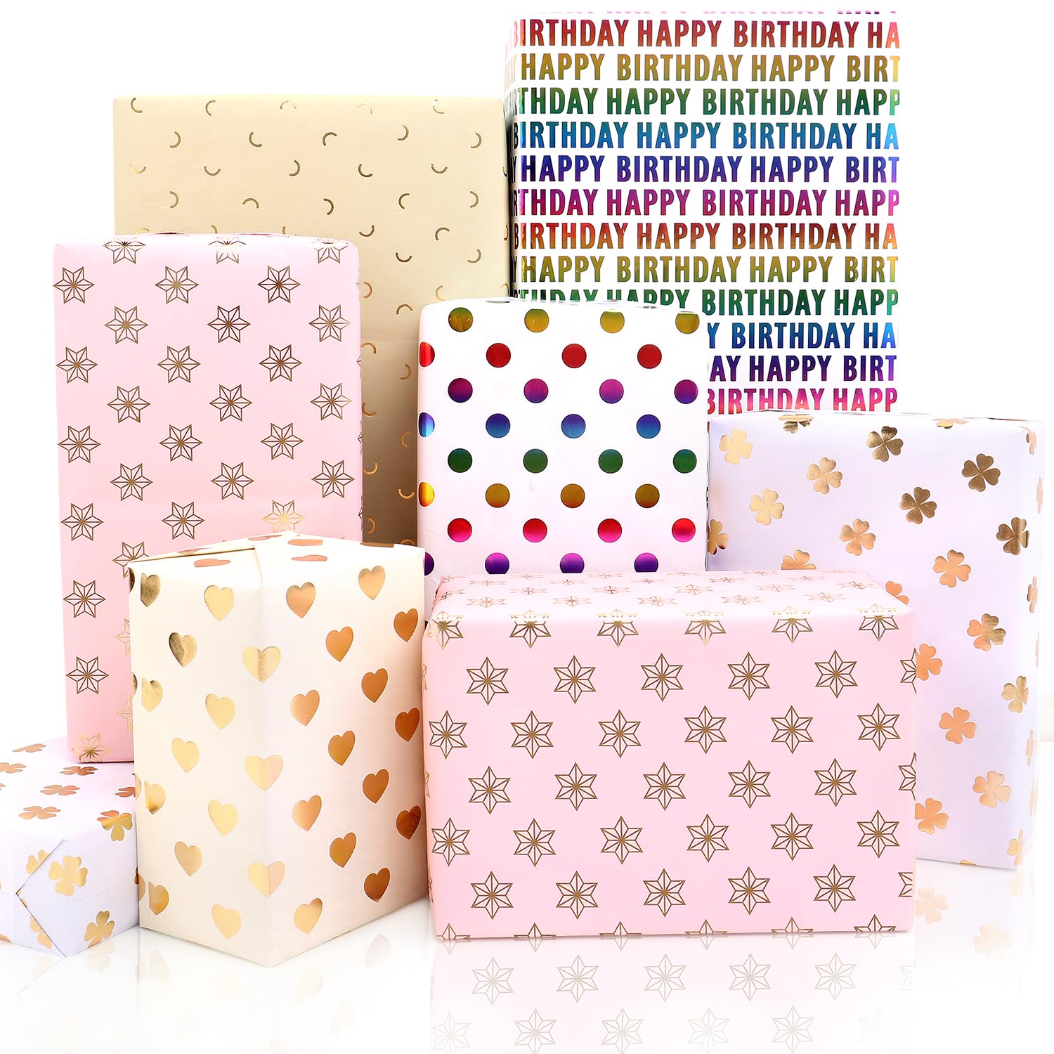 Carta Regalo Compleanno 'Happy Birthday Oldi' - 6 Fogli Blu Giallo Riciclabili - Foto 2