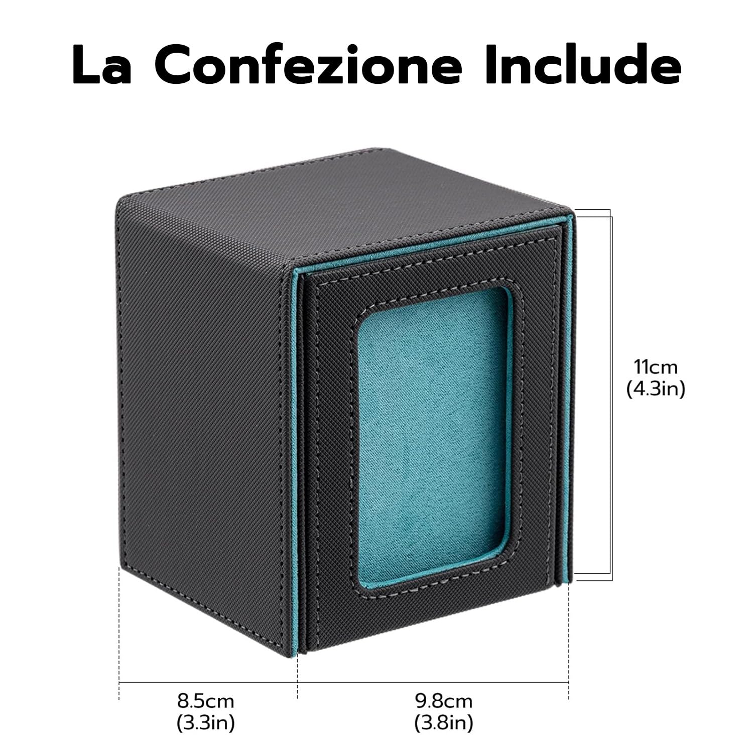 Box Porta Mazzo mit Display per Carte MTG Capacità di 100+ Carte/30+ Carta Toploader,Magnetic Flip Deck Box per le Carte di Magic Commander TCG (Verticale-Blu Chiaro)
