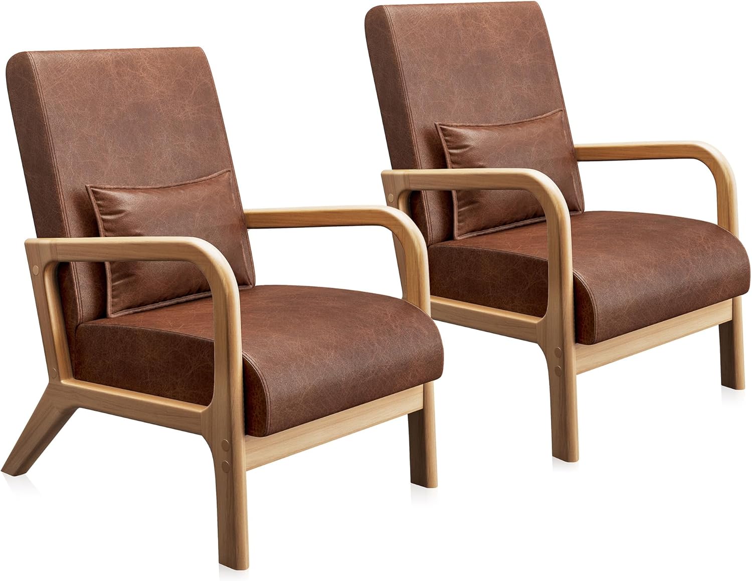 BELLEZE MidCentury Modern Accent Arm Chairs Set of 2
