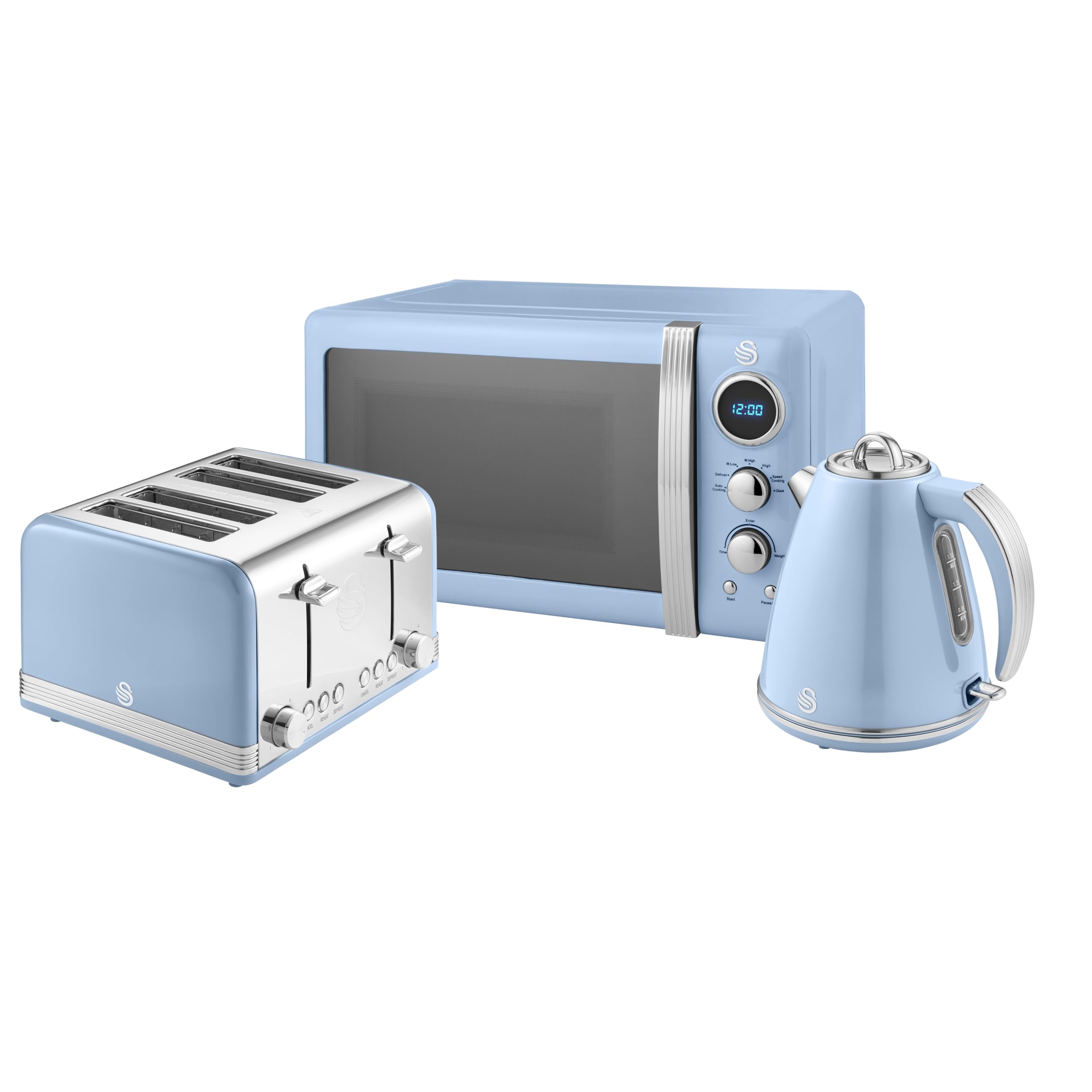 Kettle Toaster Set Swan Retro Cream 1.5L Kettle, 4 Slice Toaster & 20L