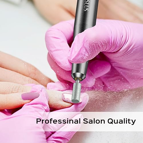 Miniatura 4 de COSLUS Taladro de uñas eléctrico profesional para uñas de polvo de inmersión de gel acrílico, kit de máquina de taladro de uñas portátil,