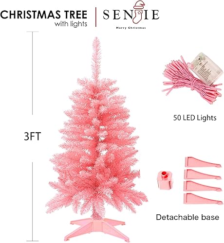 Miniatura 23 de Pequeño árbol de Navidad artificial de 4 pies para decoración de la casa de Halloween, color plateado Plata