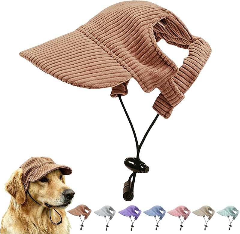 Chapéu Boné para Cães e Gatos com Aberturas para as Orelhas ETOFIXEE Marrom (XL)