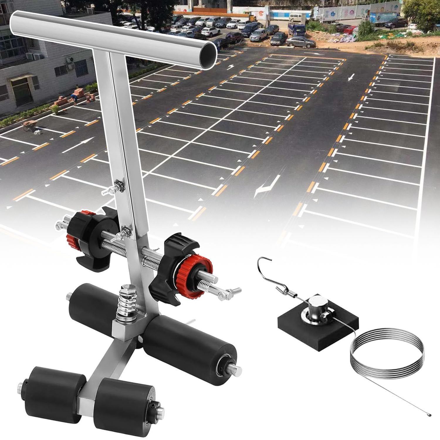 asdchZen Basketball Court Marking Kit, Court Line Tape Machine For Draw Straight Lines/Circles/Curves, Floor Tape Applicator For Parking Lots, Warning Lines