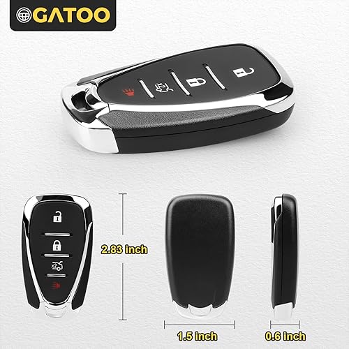 Miniatura 5 de Llavero de repuesto HYQ4EA compatible con Malibu Cruze Camaro 2016 2017 2018 2019 2020 2021, 433 Mhz 4 botones inteligente sin llave control remoto,