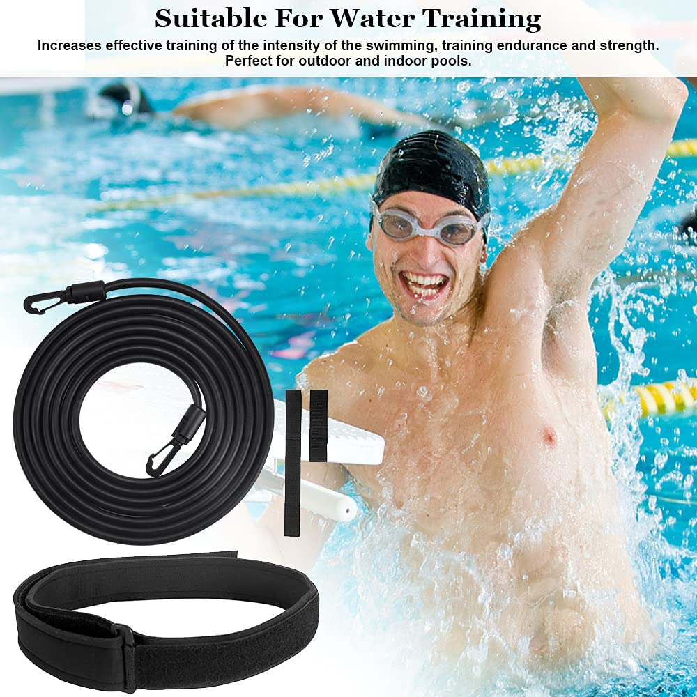 Ceinture De Baignade Piscine Avec Corde Résistance Réglable 2,5-7,5m - Entraînement Natation Adultes Et Enfants
