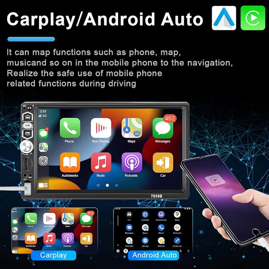 Amazon | シングルディン Apple Carplay カーステレオ Android