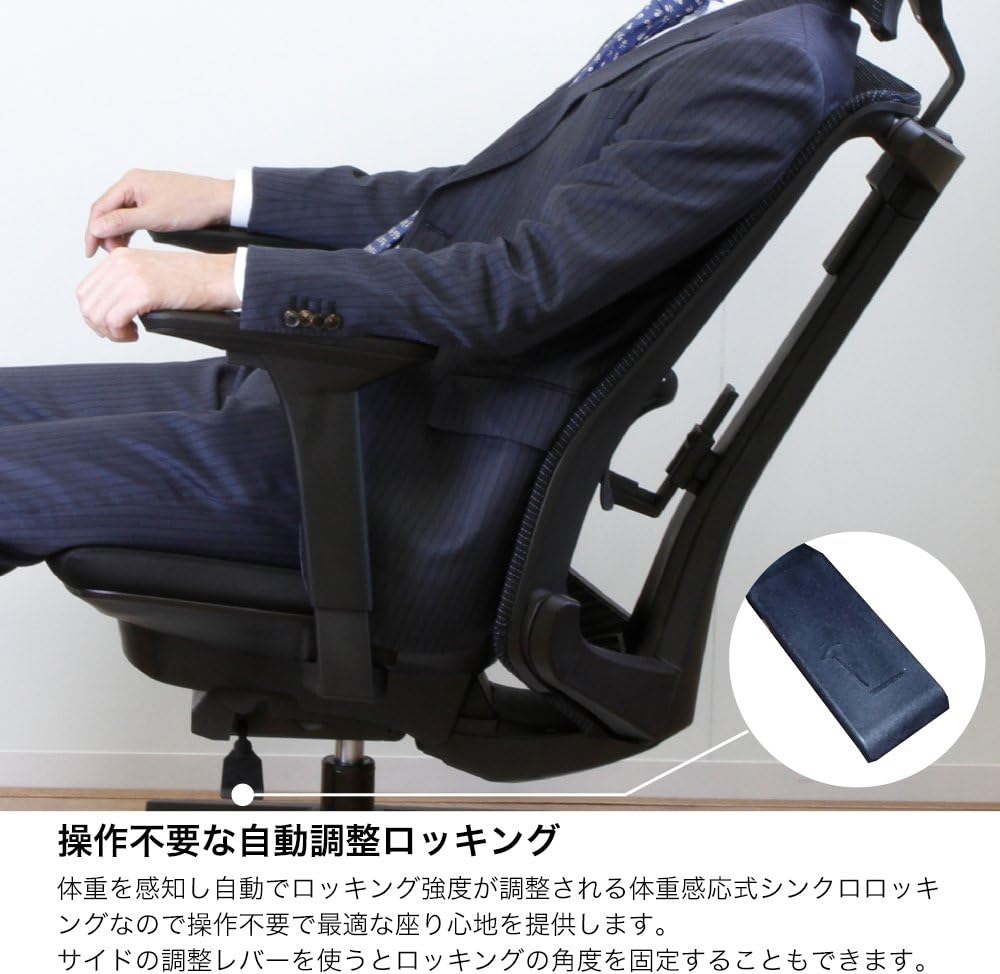 Amazon イトーキ オフィスチェア デスクチェア ハイバック 背面メッシュ シンクロロッキング ランバーサポート 高機能ヘッドレスト 座面硬め 9段階可動肘 メーカー保証 テレワーク 事務椅子 勉強 サリダチェア Yl8 可動肘付 ネイビー ブラック Yl8 Nybl Ael 文房具